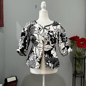 NEW Elie Tahari Tailored Hourglass Floral Statement Career Suit Jacket 4 NWOT